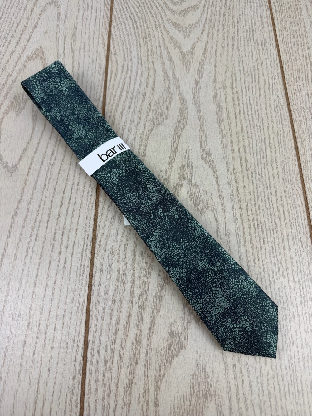 864 Bar III Men's Tie Glendale Floral 310 Hunter Green $55 Polyester Skinny Slim